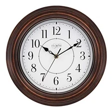 404-2630W 12 Inch Evelyn Quartz Wall Clock with Silent Movement 12" Brown