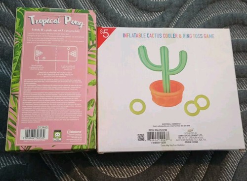 Tropical Pong Inflatable Cactus Ring Towe Summer Beach/Pool Games NIB - Picture 2 of 5