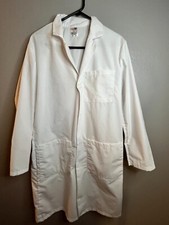 Fashion Seal Lab Coat Blazer Adult Small White Polyester Notch Lapel Long Sleeve