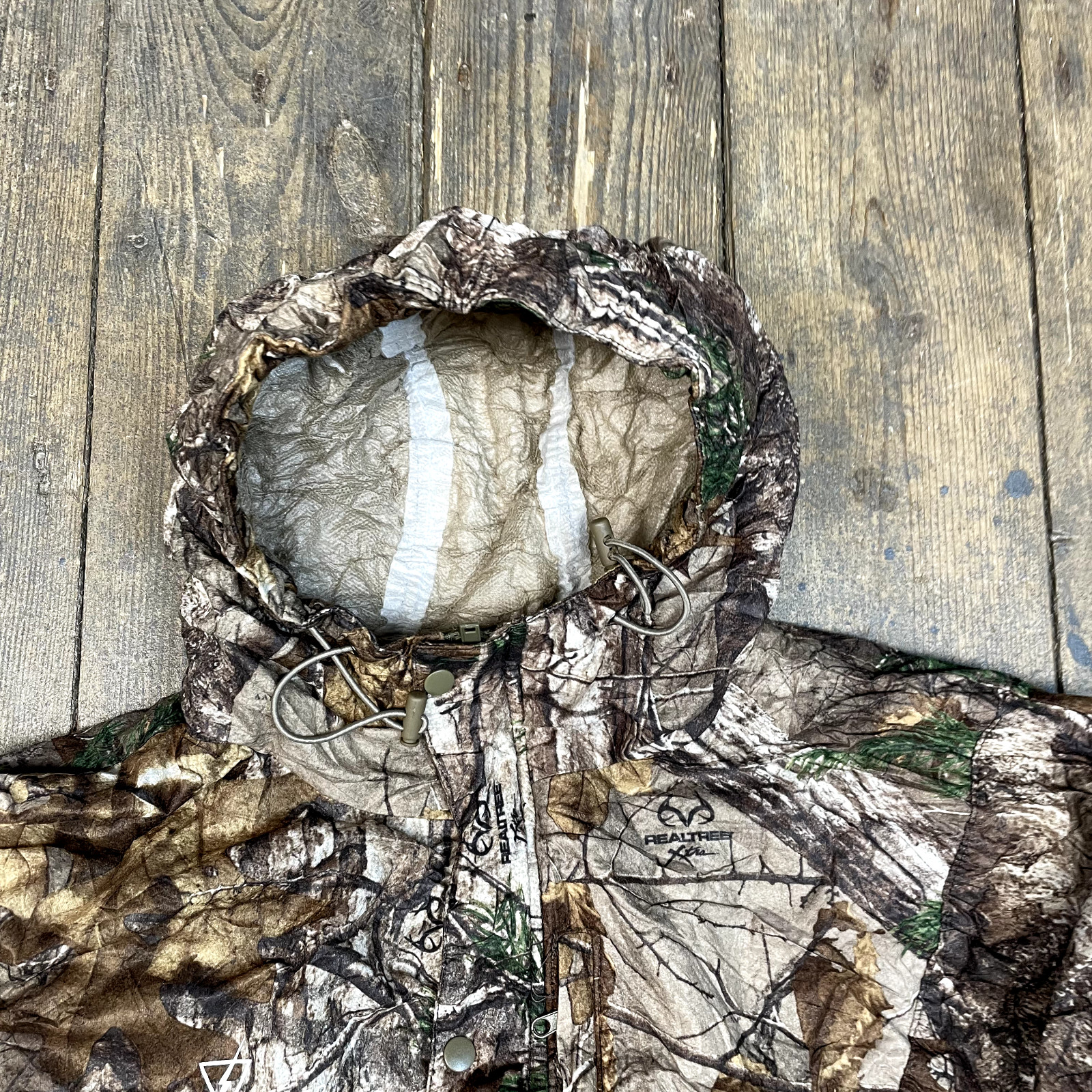 RealTree Bomber Jacket Full Zip Vintage Camo Rain Coat, Green, Mens XL image 6