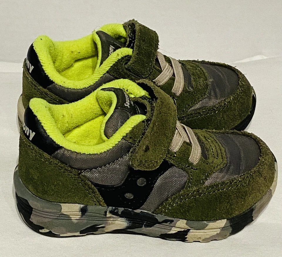 ZAPATO TENIS SAUCONY S-BABY JAZZ LITE TALLA 4 MESES C NIÑOS CAMUFLAJE CON VERDE Foto 3 de 4