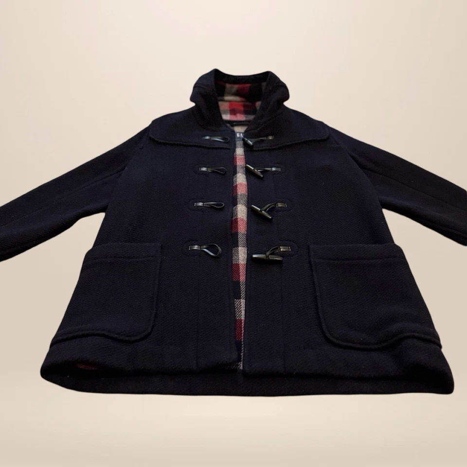 Винтажный 90-х GAP темно-синий шерсти спортивная переключение пальто L клетку с подкладкой зимняя куртка редкая - Изображение 2 из 4