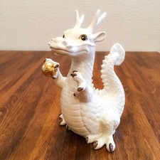 Japanische handgefertigte weiße Drache Ornament Glücksartikel Handwerk Kerami...