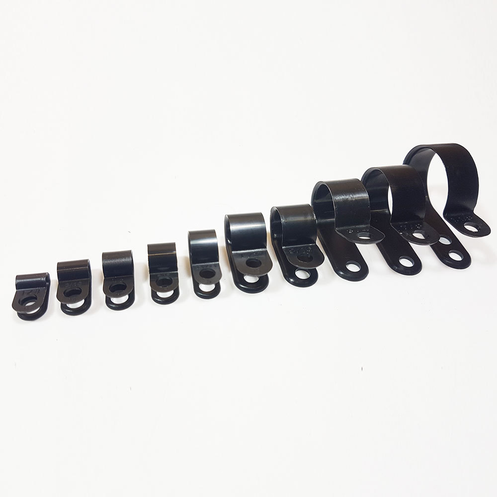 13,2mm Nylon R Tipo Cavo Clip Cavo Morsetto con Viti Nero 50pz 13,2mm Nylon R Tipo Cavo Clip Cavo Morsetto con Viti Nero 50pz