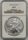 2014 Silver Eagle Dollar $1 NGC MS 69 1 oz Fine Silver