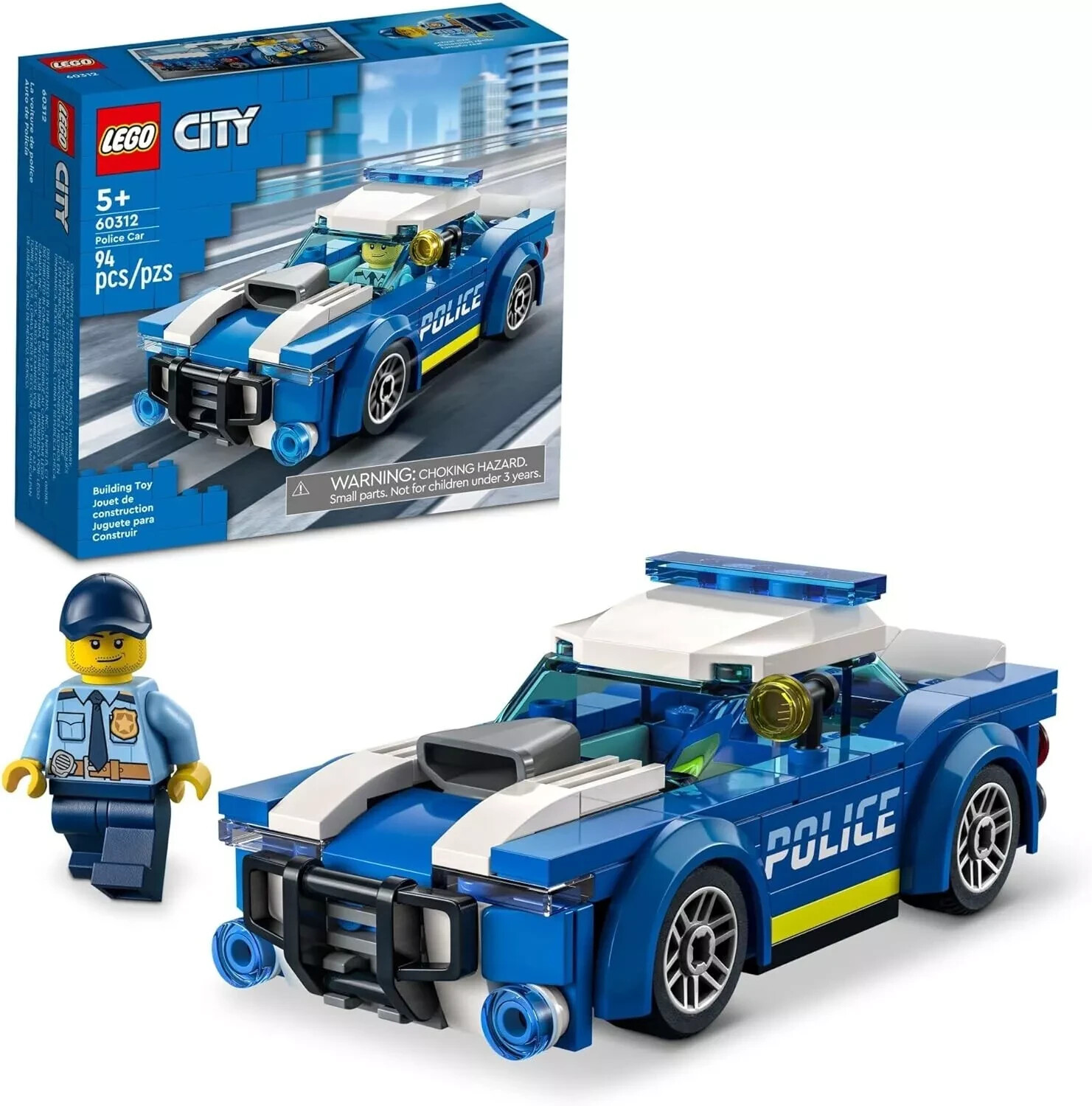 LEGO City Police Car Toy 60312 for Kids 5 plus Years Old wit
