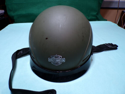 Harley Davidson Cycles, HD-16 Flat Green Half Helmet Size XL - Picture 1 of 10