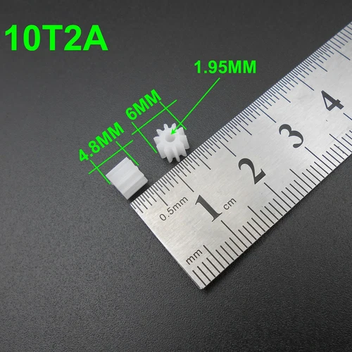 1000Pcs 0.5M Plastic Spur Gear 0.5 Mod Pinion Aperture 2mm 1.95mm 10 Teeth 10T2A