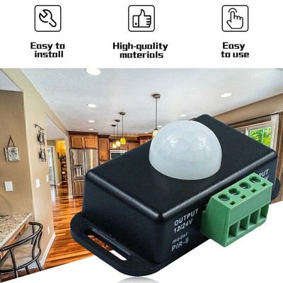 Automatic DC 12V-24V 8A Infrared PIR Motion Sensor Switch For LED Lamp light