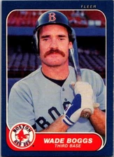 1986 Fleer #341 Wade Boggs NRMT-MNT See Scans