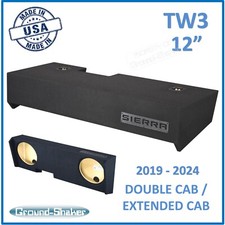 Gmc Sierra Double Cab 2019-2024 12" Sub Box Subwoofer Enclosure For JL Audio TW3