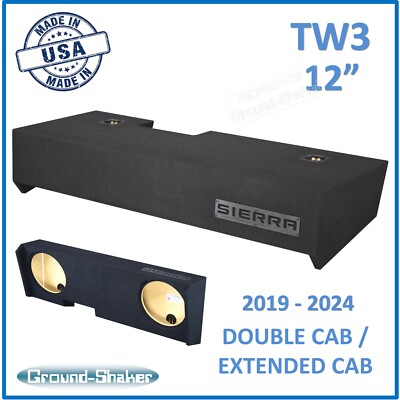 Gmc Sierra Double Cab 2019-2024 12'' Sub Box Subwoofer Enclosure For JL Audio TW3