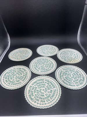 Paper Tea/ Coffee Coaster Vintage set of 7
