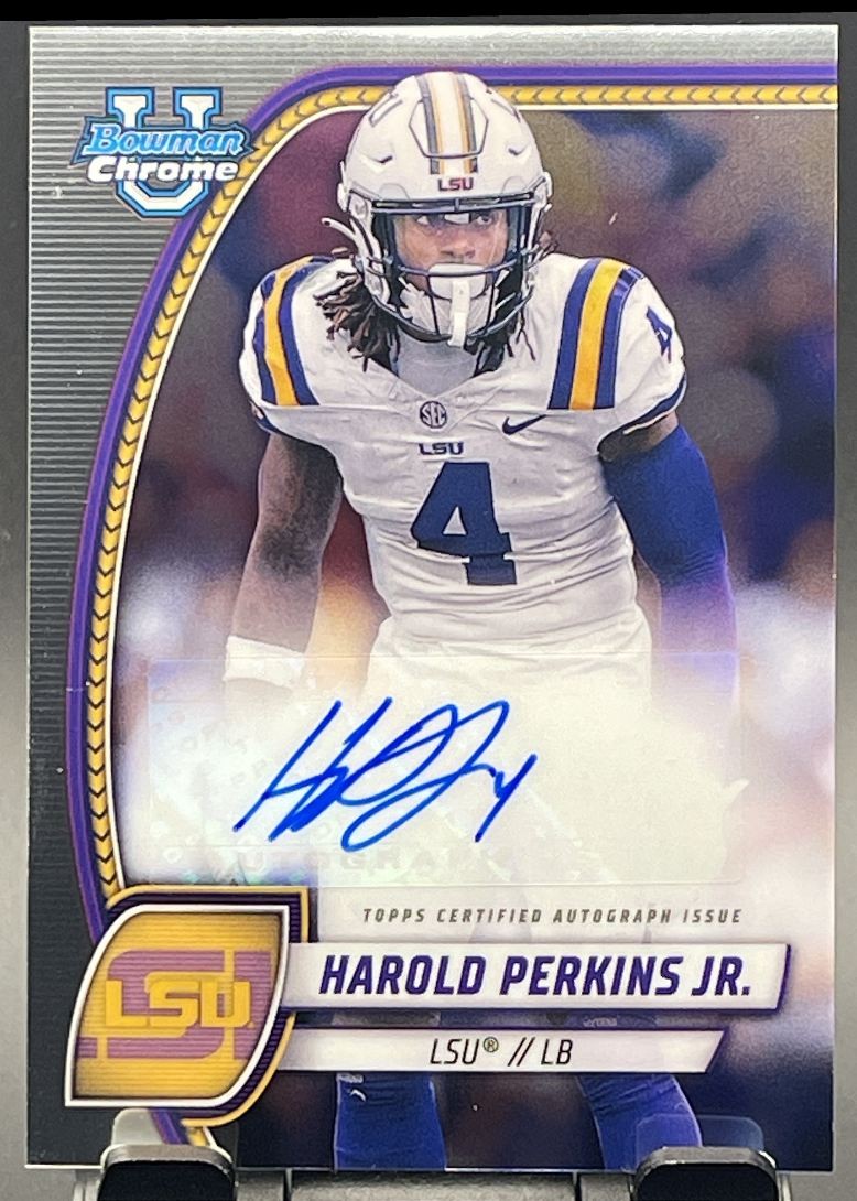 2024 Bowman University Chrome Harold Perkins Jr. Prospect Autographs Auto LSU