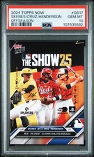 2024 TOPPS NOW OFFSEASON ELLY DE LA CRUZ/GUNNAR HENDERSON/PAUL SKENES PSA 10