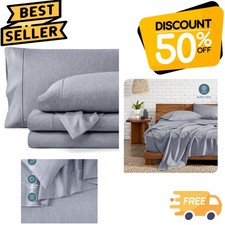 Elegant Heathered Queen Sheet Set - Ultra-Soft Microfiber, Easy Fit Design