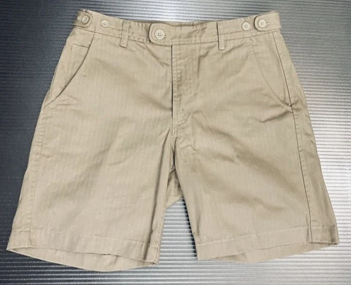 Corridor NYC Men's Brown Herringbone Cotton Camp Shorts Size 30 Made In USA EUC