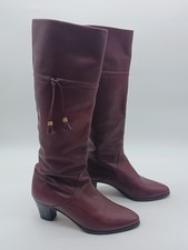 Vintage Womens Gucci High Boots, Maroon Size 37 B. E2434S