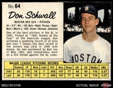 1962 Jello #64 Don Schwall Red Sox 2 - GOOD