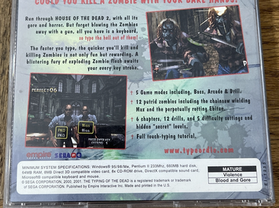 【中古】「非常に良い」THE TYPING OF THE DEAD The Typing Of The Dead PC CD Rom Game | eBay