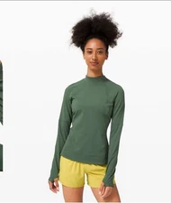 Lululemon Quickflash Pullover Algae Green Size 6 Lightweight Nulux Activewear