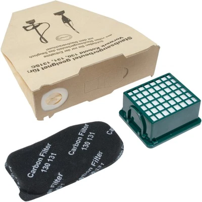 DECLEAN 10 Staubsaugerbeutel + Filter kompatibel mit Vorwerk Kobold 130 131 EB 350 351