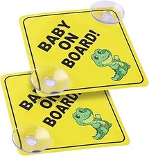 Baby on Board Car Warning Signs, 2 Pcs 5"x5" Safety Car Sign wi Color: Style-C