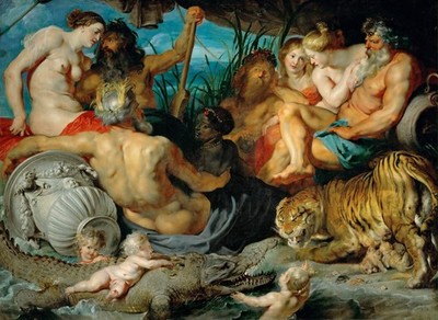 Die vier Kontinente Peter Paul Rubens Poster Druck gerahmt Leinwand Wandbild