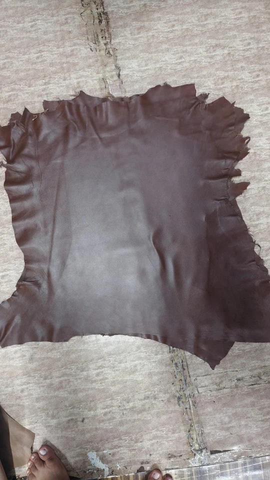 6 Pieles de cuero de piel de cordero real oveja cordero artesanía hágalo usted mismo pieles de piel marrón Foto 2 de 4