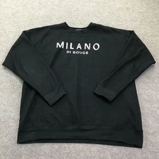 Milano Di Rouge Sweatshirt Mens XL Black Crewneck Logo Pullover Streetwear