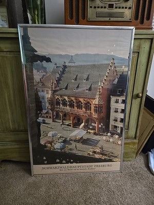 Original Vintage 1967 Poster Freiburg Germany Black Forest 30'' X 20''