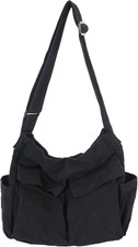 Canvas Messenger Bag Large Hobo Bag Crossbody Shoulder Bag Tote Bag with Pocket