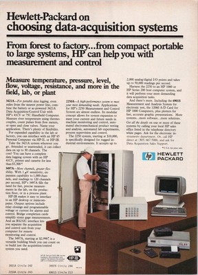 Hewlett-Packard 1983 Vintage Print Ad Data Acquisition Systems HP-IB