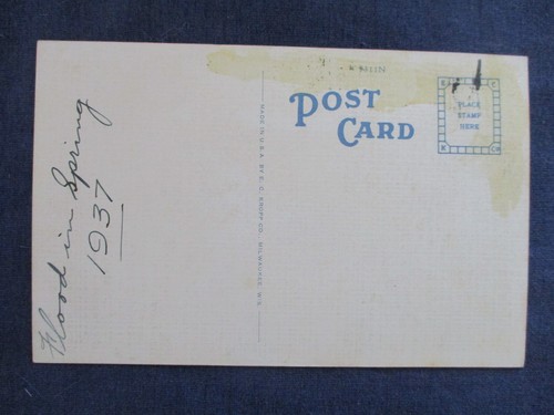 1937 Paducah Kentucky Flood Street Post Office & Palmer Hotel Postcard - Picture 2 of 2