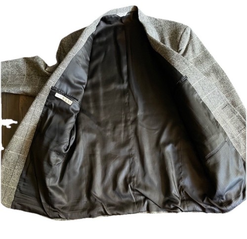 Geoffrey Beene Blazer Jacket • Windowpane Check Gray 100% Wool • Size 41M - Picture 3 of 11
