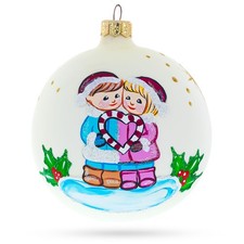 Celebrating Togetherness 'Our First ' Glass Ball Ornament 4 Inches