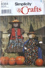 Simplicity 8384 Halloween 49" Witch 45" Scarecrow Clothes Sewing Pattern