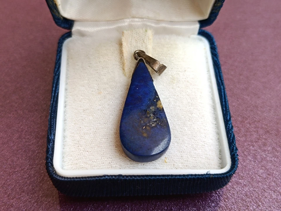 Silver Lapis Lazuli Handmade Pendant, Lapis Lazuli Pendant, Lapis Lazuli - Image 3 of 4