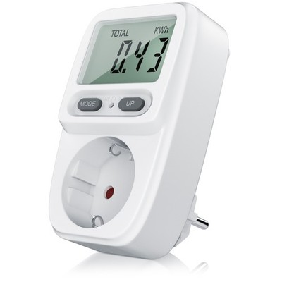 Arendo Energiekostenmessgerät Stromverbrauchszähler 3680W 1,9  LCD-Display weiß