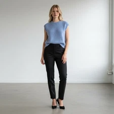 Vero Moda sleeveless fuzzy womens sweater Sz XL sky blue rund neck NWT B-1