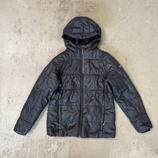 Columbia Omni-Heat Hooded Puffer Jacket Youth Medium 10/12 Black Reflective Coat