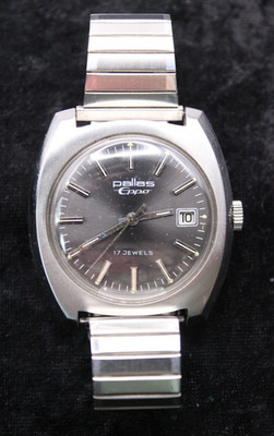 Vintage Herren Armbanduhr Mechanisch Pallas Eppo 17 Steine Datumsanzeige