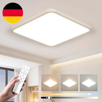 EASY EAGLE LED Deckenleuchte Flach Dimmbar 40 CM, Deckenlampe Viereckig 3000K-65