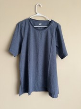 Lands' End Blue-Gray Short Sleeve Scrub Top Women  s Medium