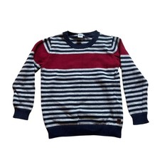 Janie and Jack Navy Red and Gray Striped Sweater Toddler Size 4