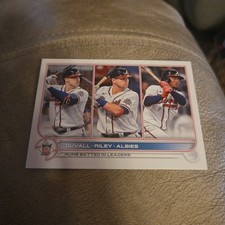 2022 Topps #181 Adam Duvall Austin Riley Ozzie Albies ATLANTA BRAVES