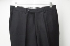 Burberry London Dark Blue Woven 100 Wool Mens Dress Pants Trousers Sz 46 NEW