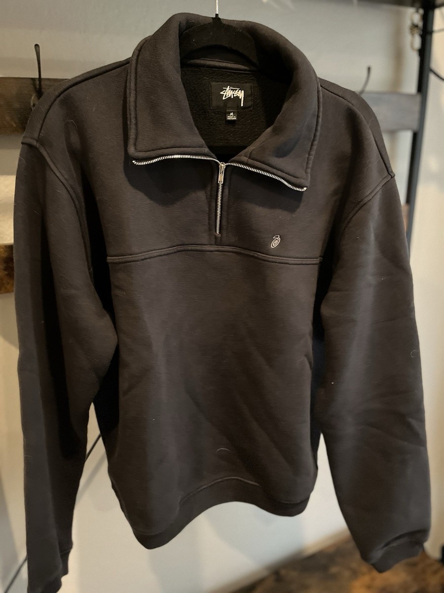 Stussy Half Zip Mock Neck Sweatshirt - Black / Medium | eBay