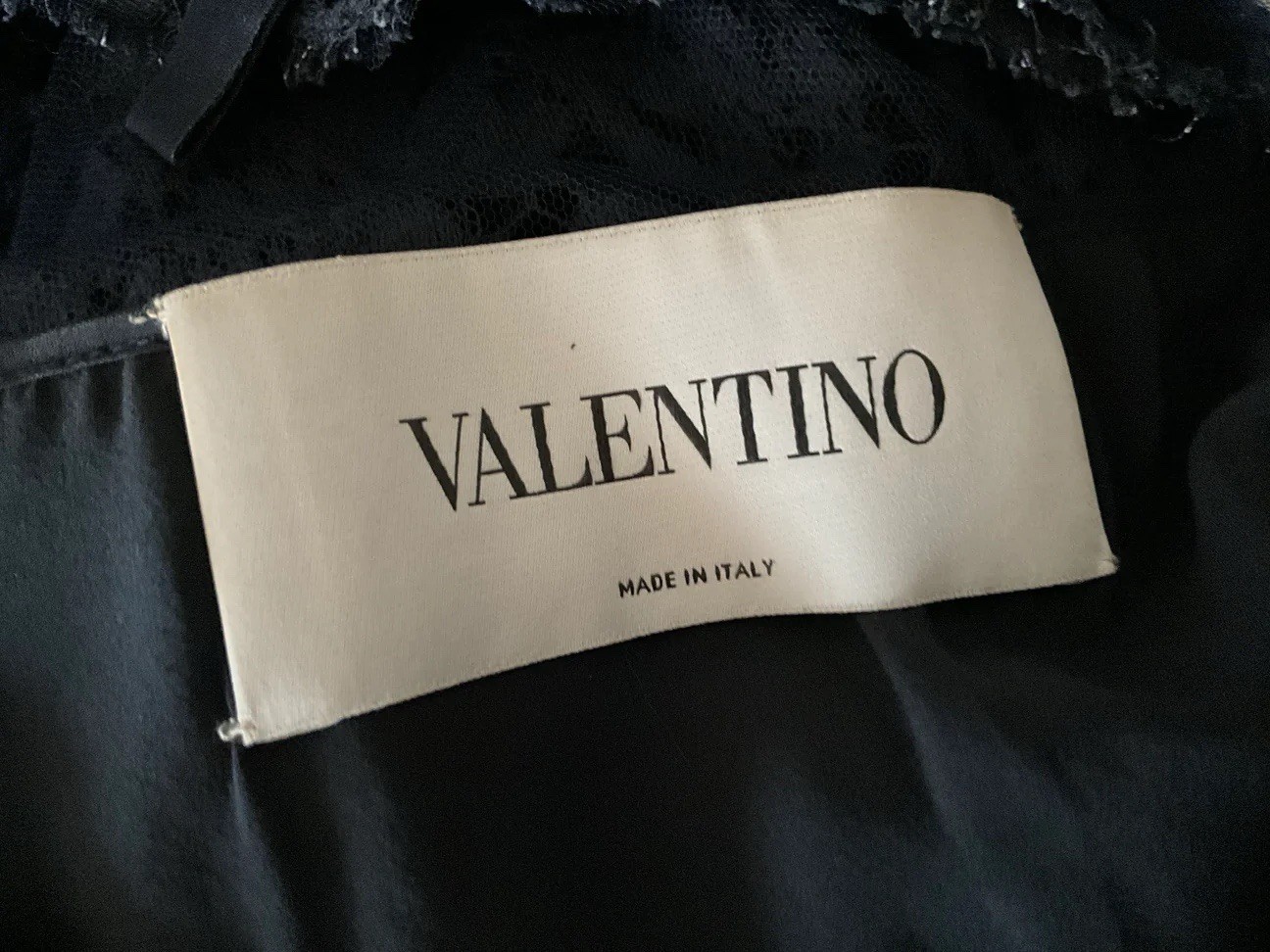 VALENTINO LACE SHEATH BOW DRESS SIZE I 38 XS LADIES In Navy Blue thumbnail 8