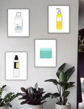 Korean Skincare Wall Prints YOU CHOOSE 3! Minimalist Simple K-beauty Art Bundle